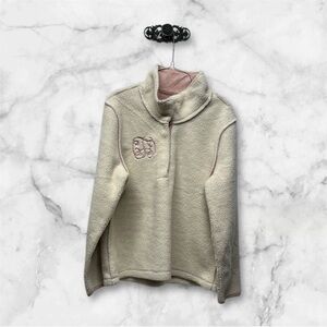 Jordann Cream Fleece Pullover with Embroidery size XL